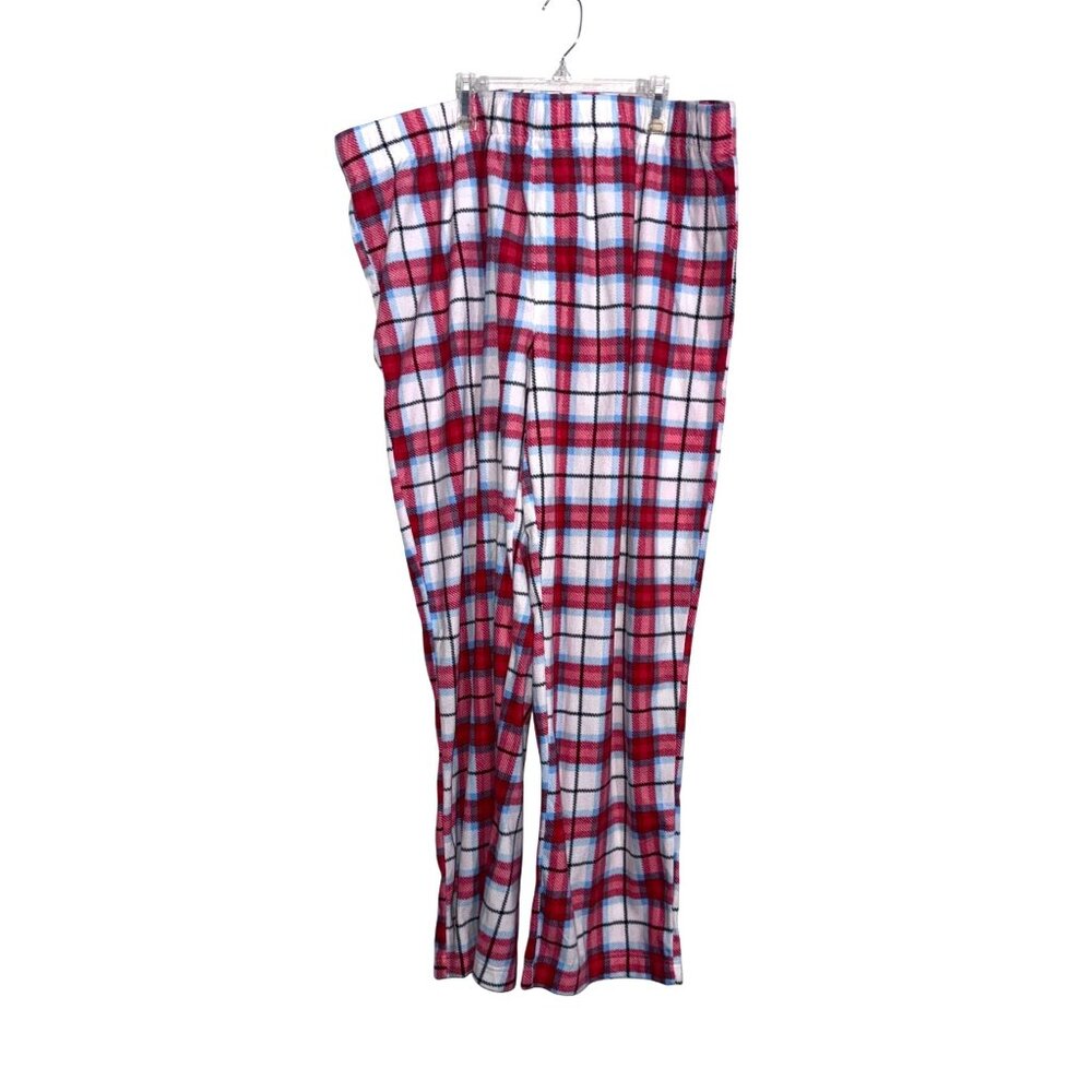 Mens XXL Wondershop Red Plaid Pajama Pants Soft Fleece Sleepwear Made In Vietnam